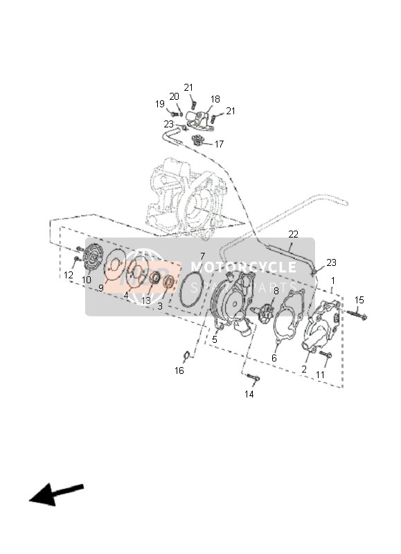 Yamaha YP125R X-MAX 2011 Waterpomp voor een 2011 Yamaha YP125R X-MAX